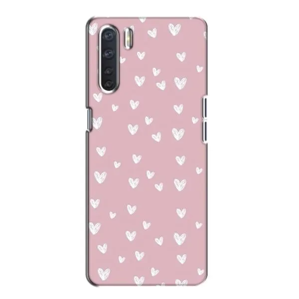 Чехол с принтом «Сердечки на розовом» для OPPO A91