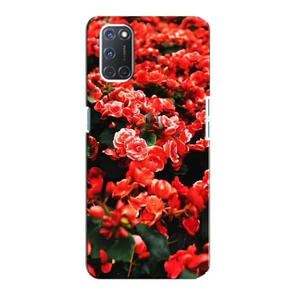 Чехол с принтом «Цветы красные» для OPPO A92