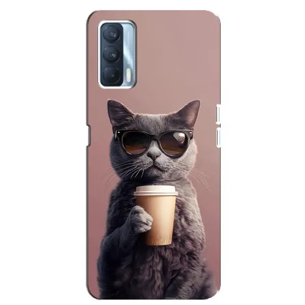 Чехол с принтом «Кот с кофе» для OPPO A92s