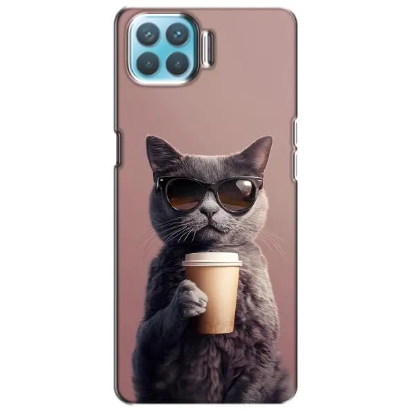 Чехол с принтом «Кот с кофе» для OPPO A93