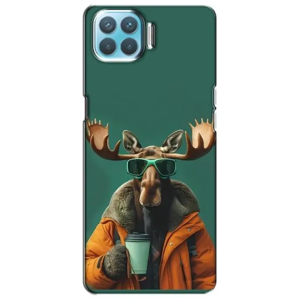 Чехол с принтом «Лось с кофе» для OPPO A93