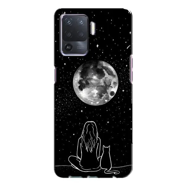 Чехол с принтом «Девушка с котом» для OPPO A94