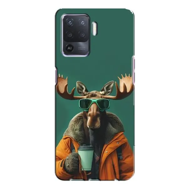 Чохол з принтом «Лось з кавою» для OPPO A94