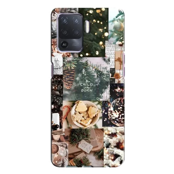 Чехол с принтом «Рождественский коллаж» для OPPO A94