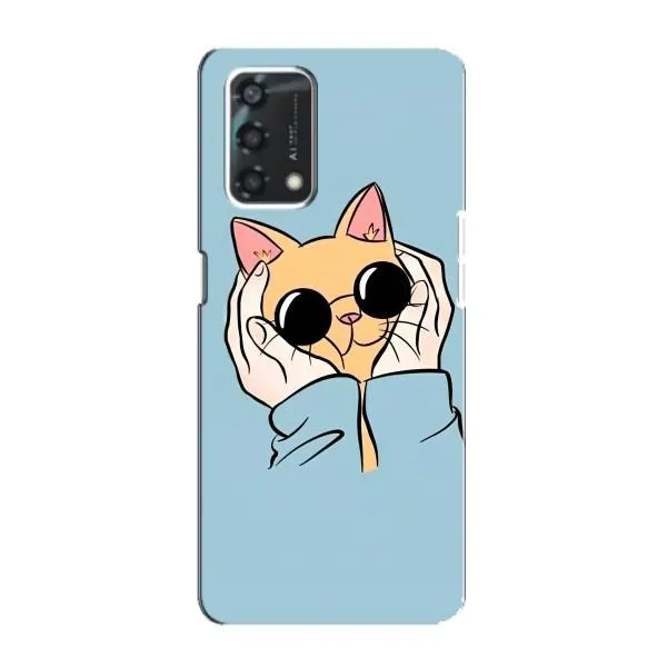 Чехол с принтом «Котик в очках» для OPPO A95