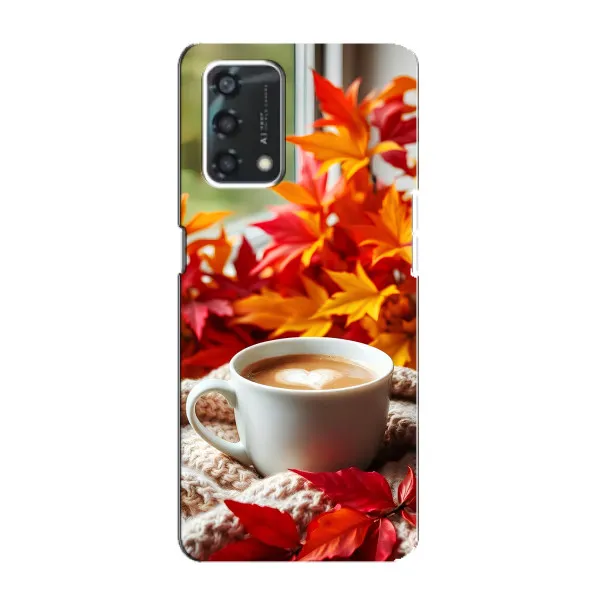 Чехол с принтом «Кофе и листья» для OPPO A95