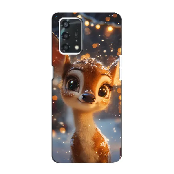 Чехол с принтом «Олененок среди гирлянд» для OPPO A95 Чехол с принтом «Олененок среди гирлянд» для OPPO A95