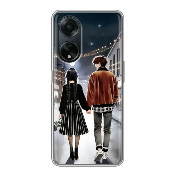 Чохол з принтом «Венздей та Тайлер» для OPPO A98