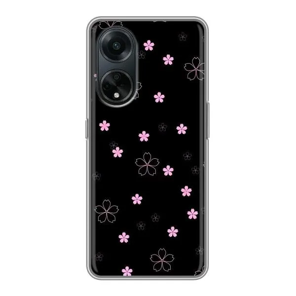 Чехол с принтом «Розовые цветы на черном» для OPPO A98
