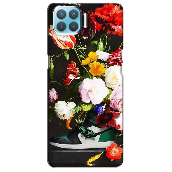 Чехол с принтом «Nike цветы» для OPPO F17