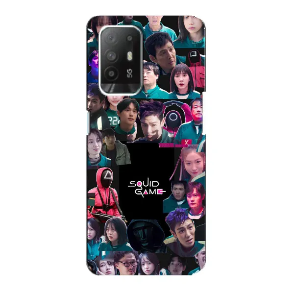 Чохол з принтом «Колаж Гра кальмара» для OPPO F19 Pro Plus 5G Чохол з принтом «Колаж Гра кальмара» для OPPO F19 Pro Plus 5G