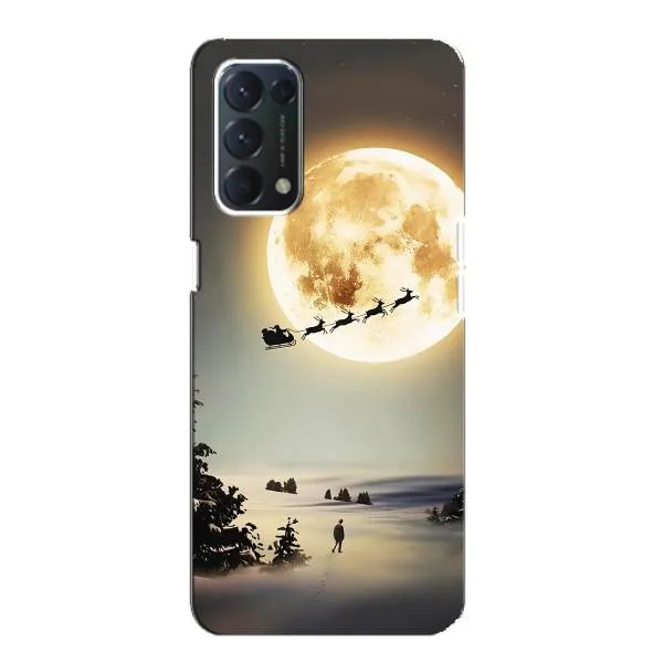 Чехол с принтом «Санта на луне» для OPPO F19