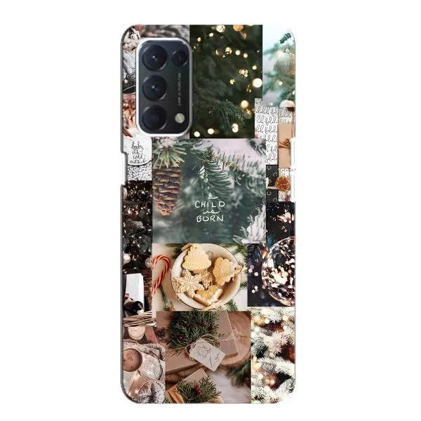 Чехол с принтом «Рождественский коллаж» для OPPO F19