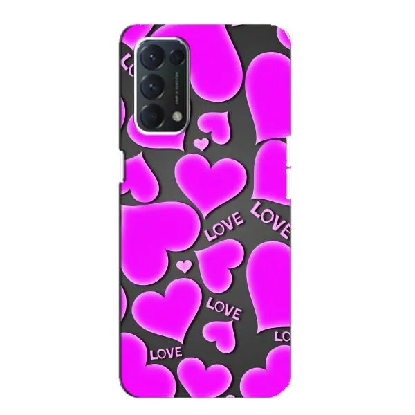 Чехол с принтом «Pink hearts» для OPPO Find X3 Lite