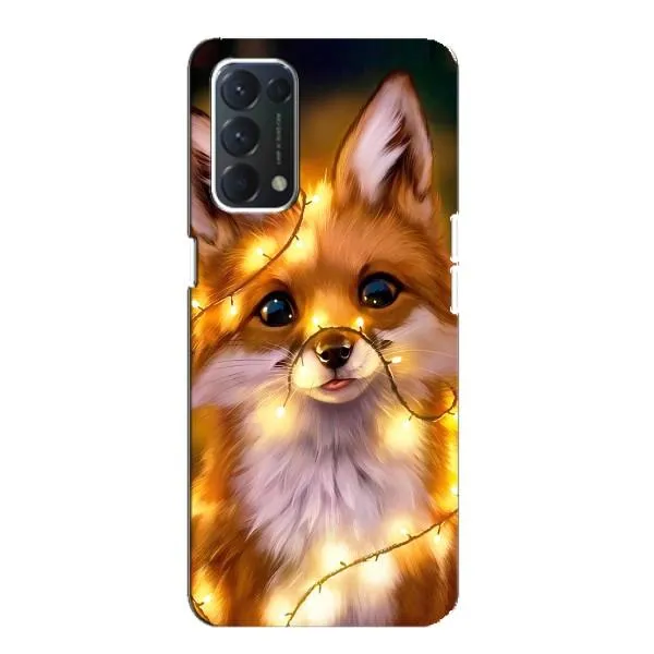 Чехол с принтом «Лисичка в гирляндах» для OPPO Find X3 Lite