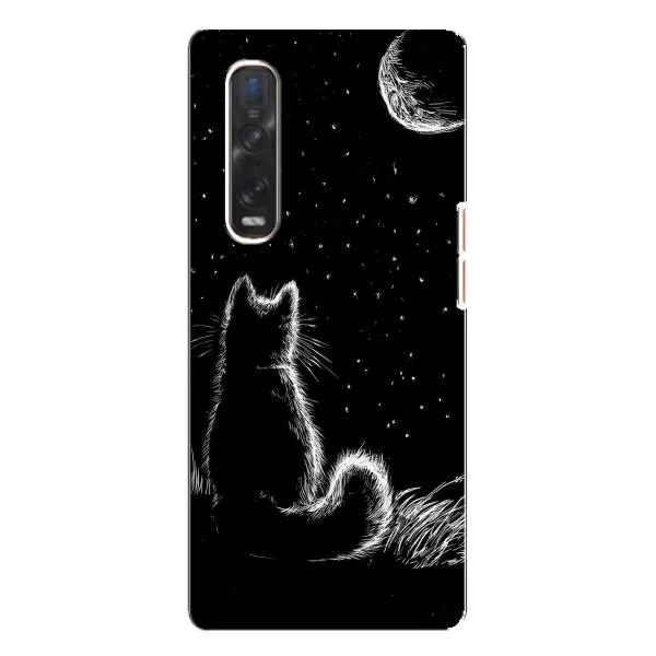 Чехол с принтом «Котик и луна» для OPPO Find X3 Pro