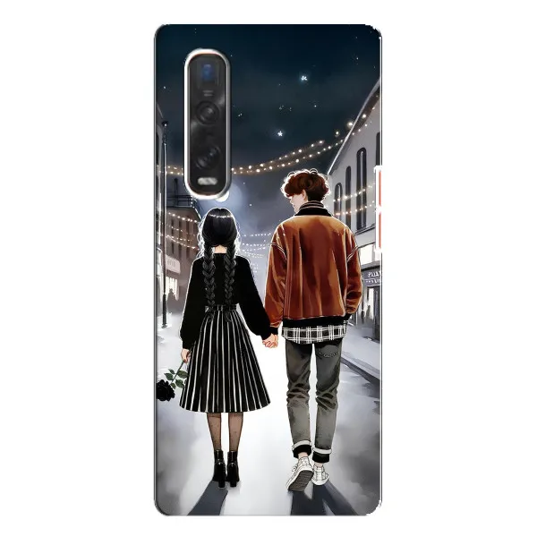 Чехол с принтом «Уэнздей и Тайлер» для OPPO Find X3 Pro Чехол с принтом «Уэнздей и Тайлер» для OPPO Find X3 Pro