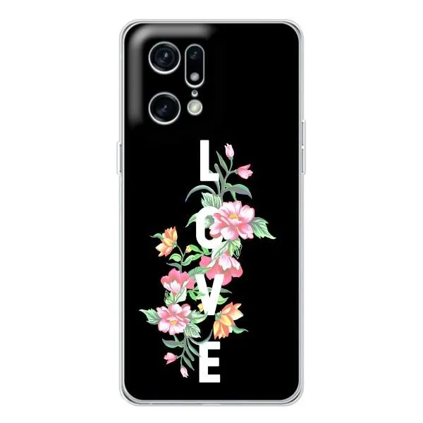 Чехол с принтом «Цветы LOVE» для OPPO Find X5 Pro