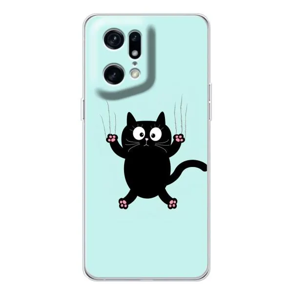 Чехол с принтом «Падающий кот» для OPPO Find X5 Pro Чехол с принтом «Падающий кот» для OPPO Find X5 Pro