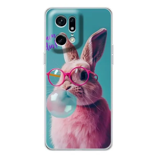 Чехол с принтом «Кролик в очках» для OPPO Find X5 Pro