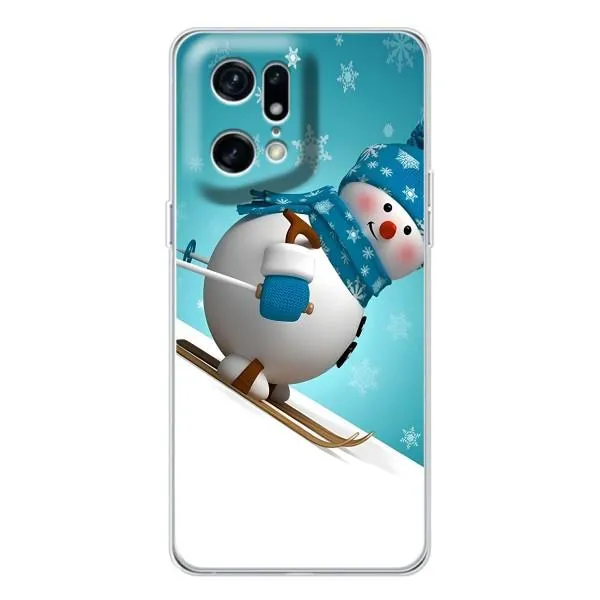 Чехол с принтом «Снеговик на лыжах» для OPPO Find X5 Pro