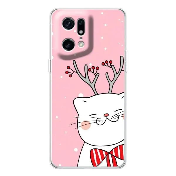Чехол с принтом «Зимний кот» для OPPO Find X5 Pro