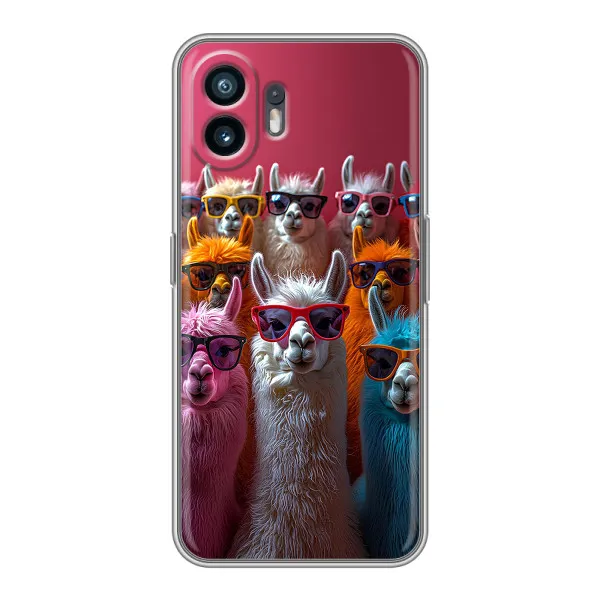Чехол с принтом «Ламы в очках» для OPPO K14x