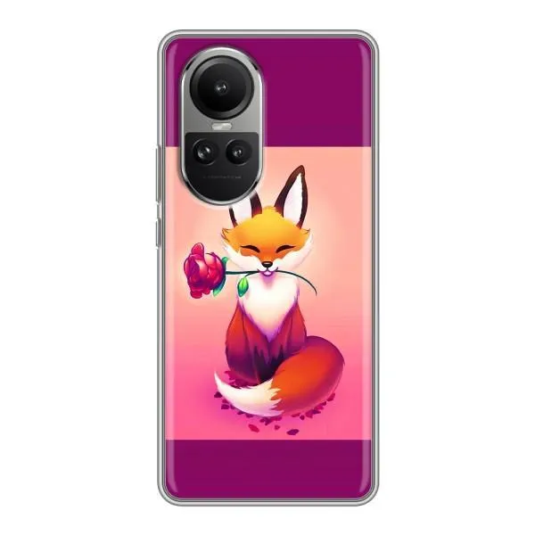 Чехол с принтом «Лисичка с розочкой» для OPPO Reno 10 Pro