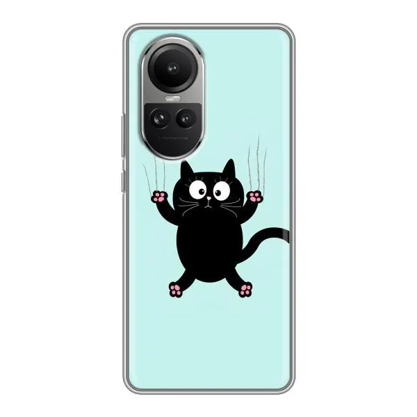 Чехол с принтом «Падающий кот» для OPPO Reno 10 Pro