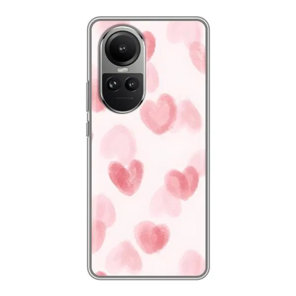 Чехол с принтом «Розовые сердечки» для OPPO Reno 10 Pro