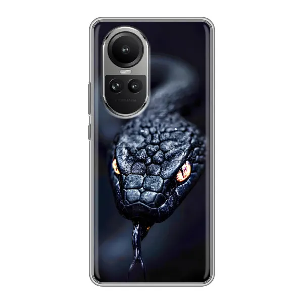 Чехол с принтом «Черная змея» для OPPO Reno 10 Чехол с принтом «Черная змея» для OPPO Reno 10