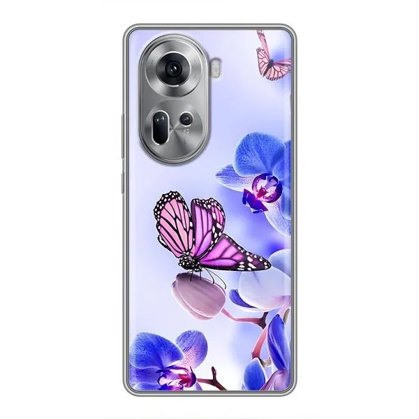 Чехол с принтом «Бабочка на цветочке» для OPPO Reno 11 5G