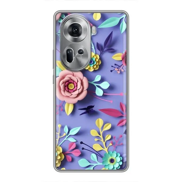 Чехол с принтом «Цветочный дизайн» для OPPO Reno 11 5G