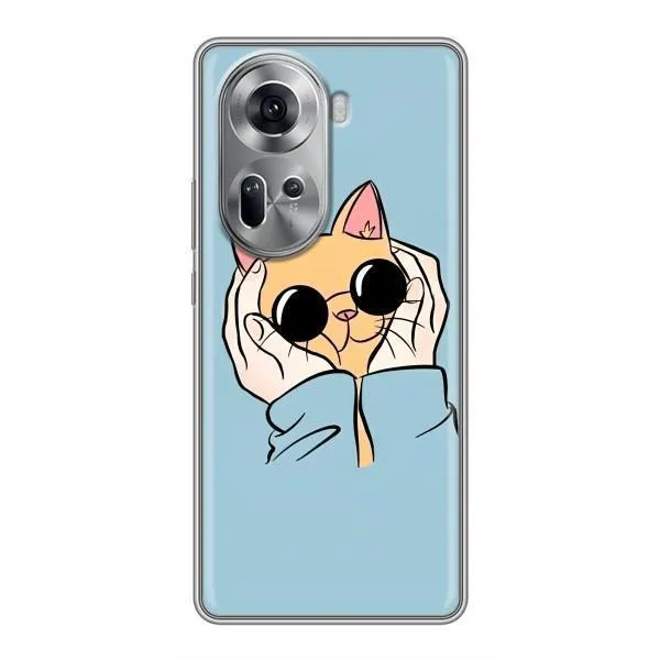 Чехол с принтом «Котик в очках» для OPPO Reno 11 5G Чехол с принтом «Котик в очках» для OPPO Reno 11 5G