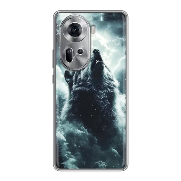 Чехол с принтом «Волк в облаках» для OPPO Reno 11 5G