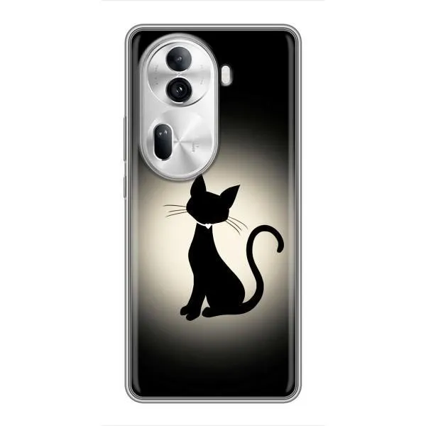 Чехол с принтом «Силуэт котика» для OPPO Reno 11 Pro 5G