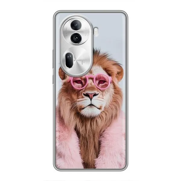 Чохол з принтом «Лев в окулярах» для OPPO Reno 11 Pro 5G Чохол з принтом «Лев в окулярах» для OPPO Reno 11 Pro 5G