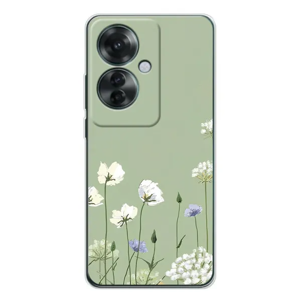 Чехол с принтом «Цветы на зеленом» для OPPO Reno 11F Чехол с принтом «Цветы на зеленом» для OPPO Reno 11F