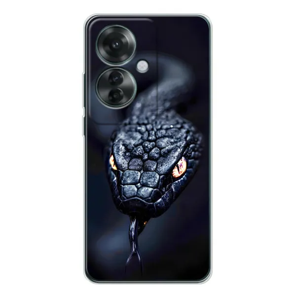 Чехол с принтом «Черная змея» для OPPO Reno 11F