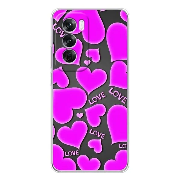 Чехол с принтом «Pink hearts» для OPPO Reno 12 Pro
