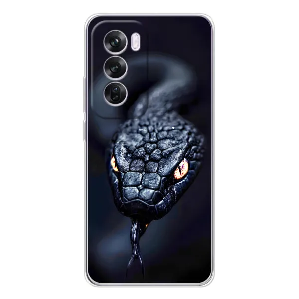 Чохол з принтом «Чорна змія» для OPPO Reno 12 Pro