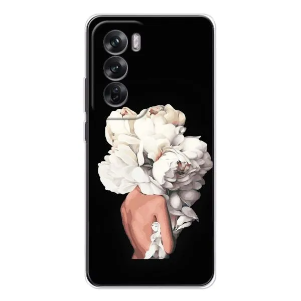 Чехол с принтом «Белые цветы» для OPPO Reno 12