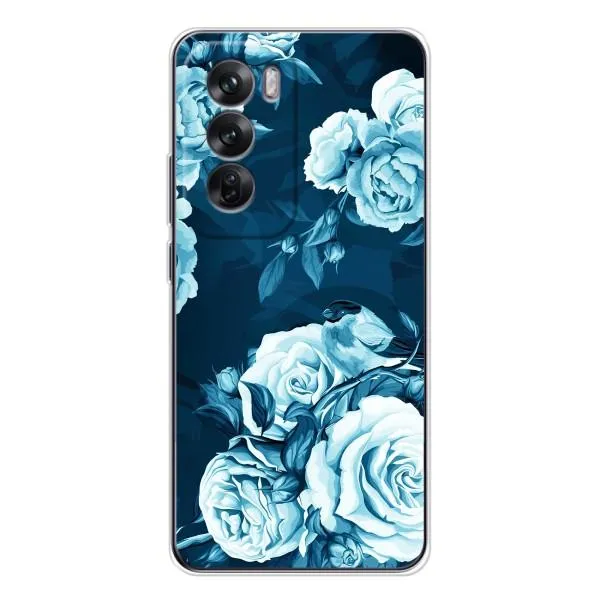 Чехол с принтом «Голубые Бутоны» для OPPO Reno 12