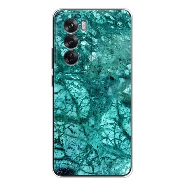 Чехол с принтом «Зеленый мрамор» для OPPO Reno 12