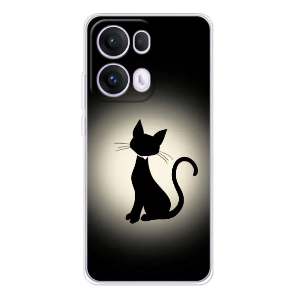 Чехол с принтом «Силуэт котика» для OPPO Reno 13 Pro 5G