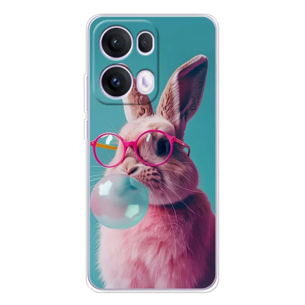 Чехол с принтом «Кролик в очках» для OPPO Reno 13 Pro 5G