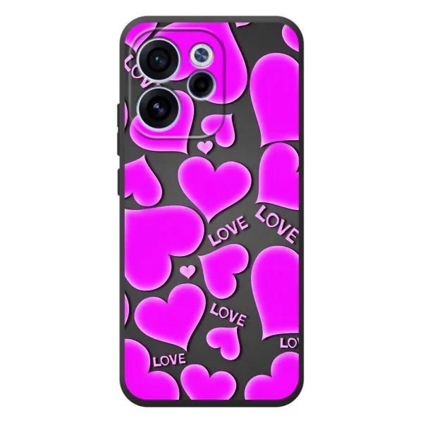 Чехол с принтом «Pink hearts» для OPPO Reno 15 F