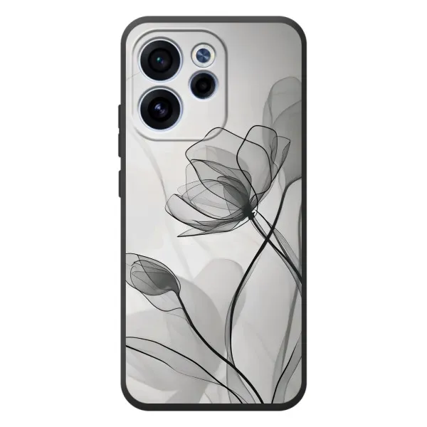 Чехол с принтом «Черные цветы» для OPPO Reno 15 F