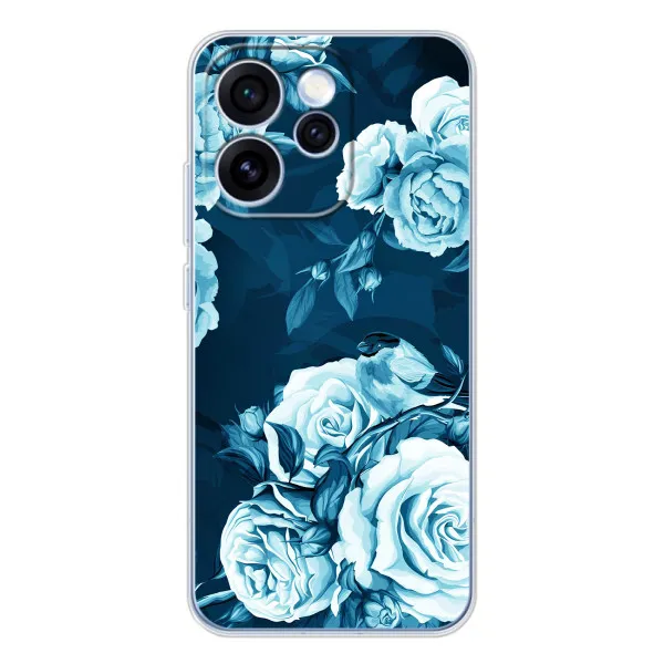 Чехол с принтом «Голубые Бутоны» для OPPO Reno 15 Pro
