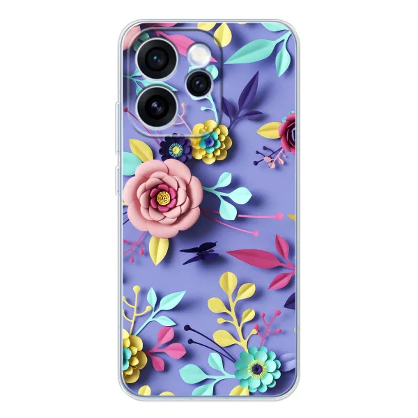Чехол с принтом «Цветочный дизайн» для OPPO Reno 15 Pro